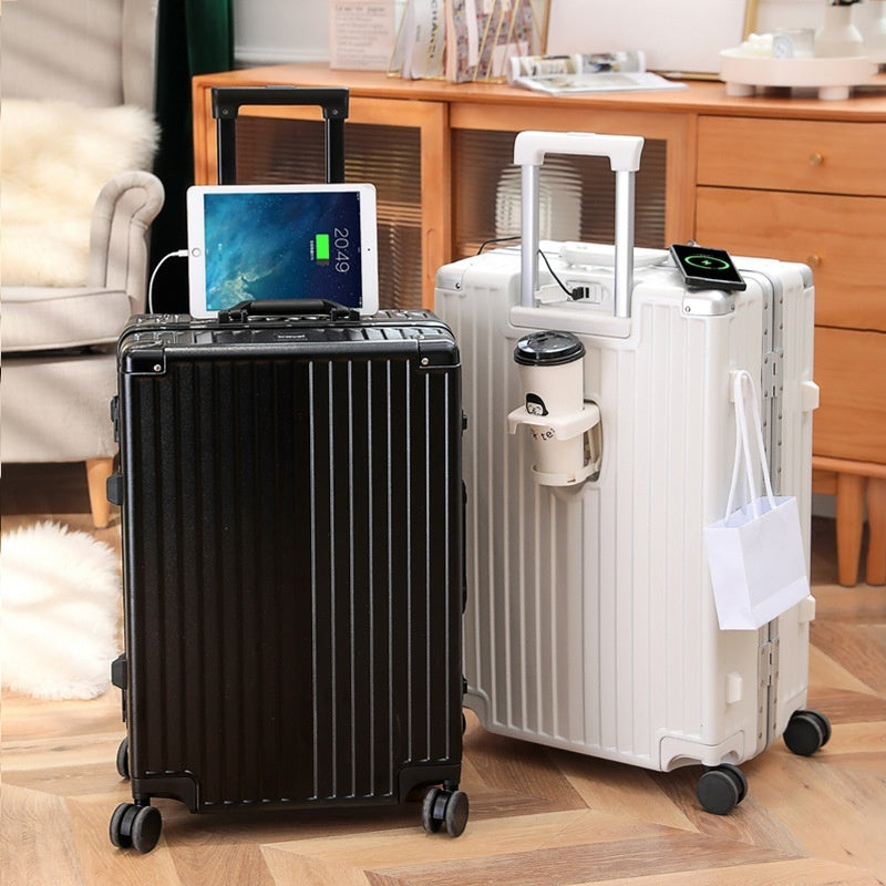 Carry-on Trolly Luggage With Cup Holder Luggage Universal Wheel